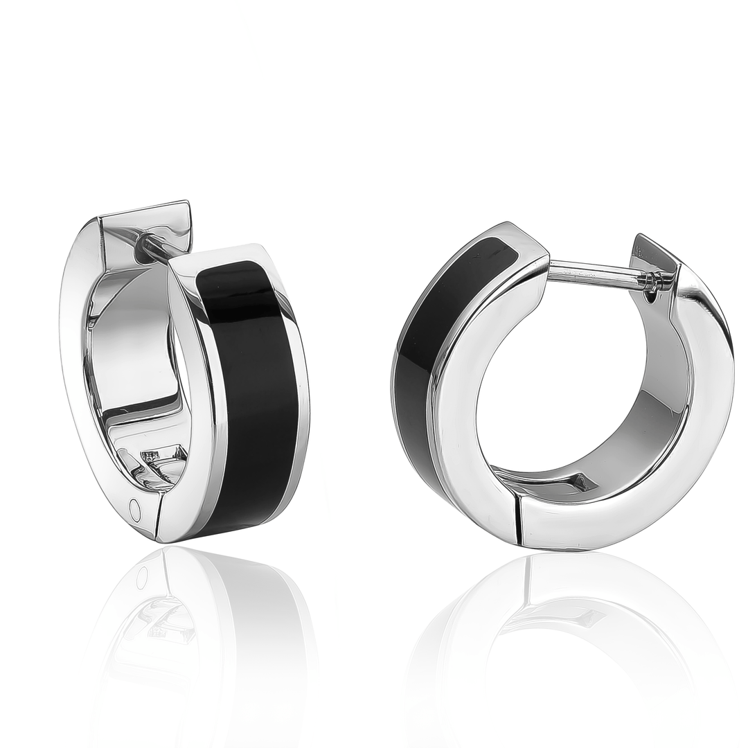 Italgem Steel 15mm Huggies Earrings.