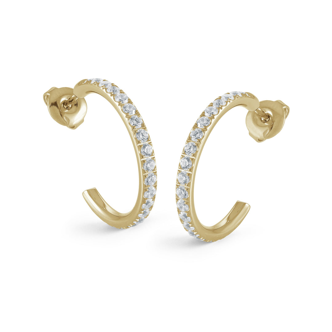 Italgem Steel Studded Open Hoop Earrings 22mm