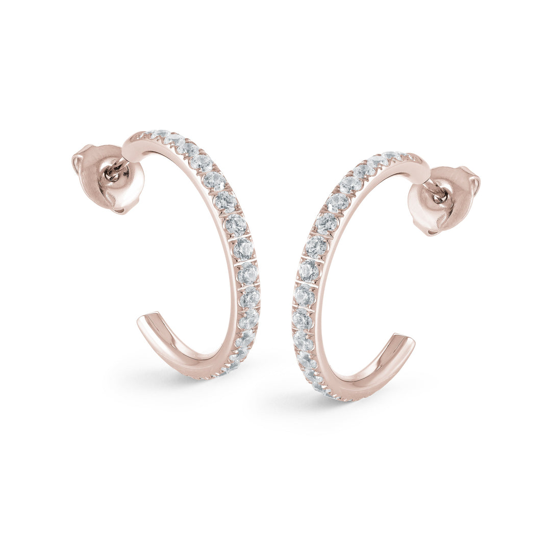 Italgem Steel Studded Open Hoop Earrings 22mm