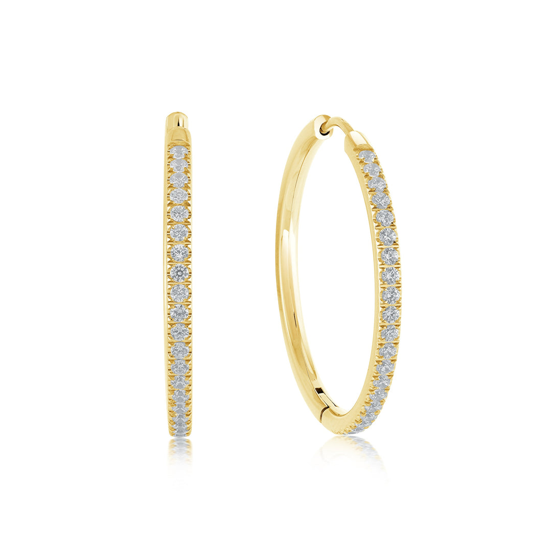 Italgem Steel Studded Eternity Hoop Earrings 29.5mm