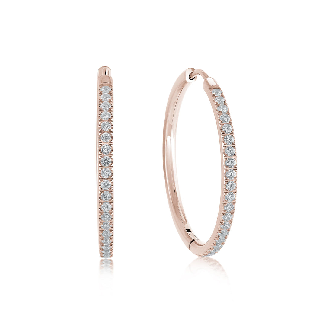 Italgem Steel Studded Eternity Hoop Earrings 29.5mm