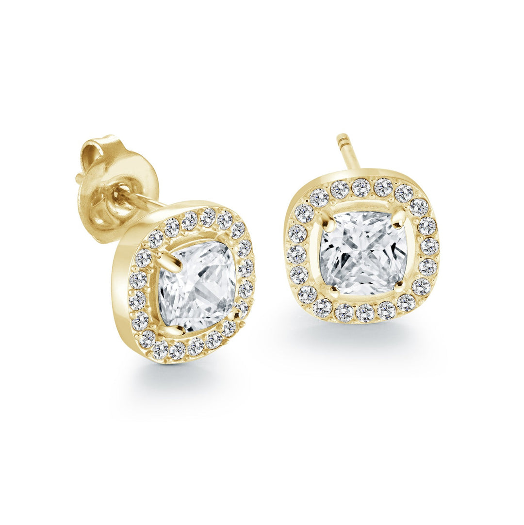 Veloria 9mm Square-Cz Halo Studs