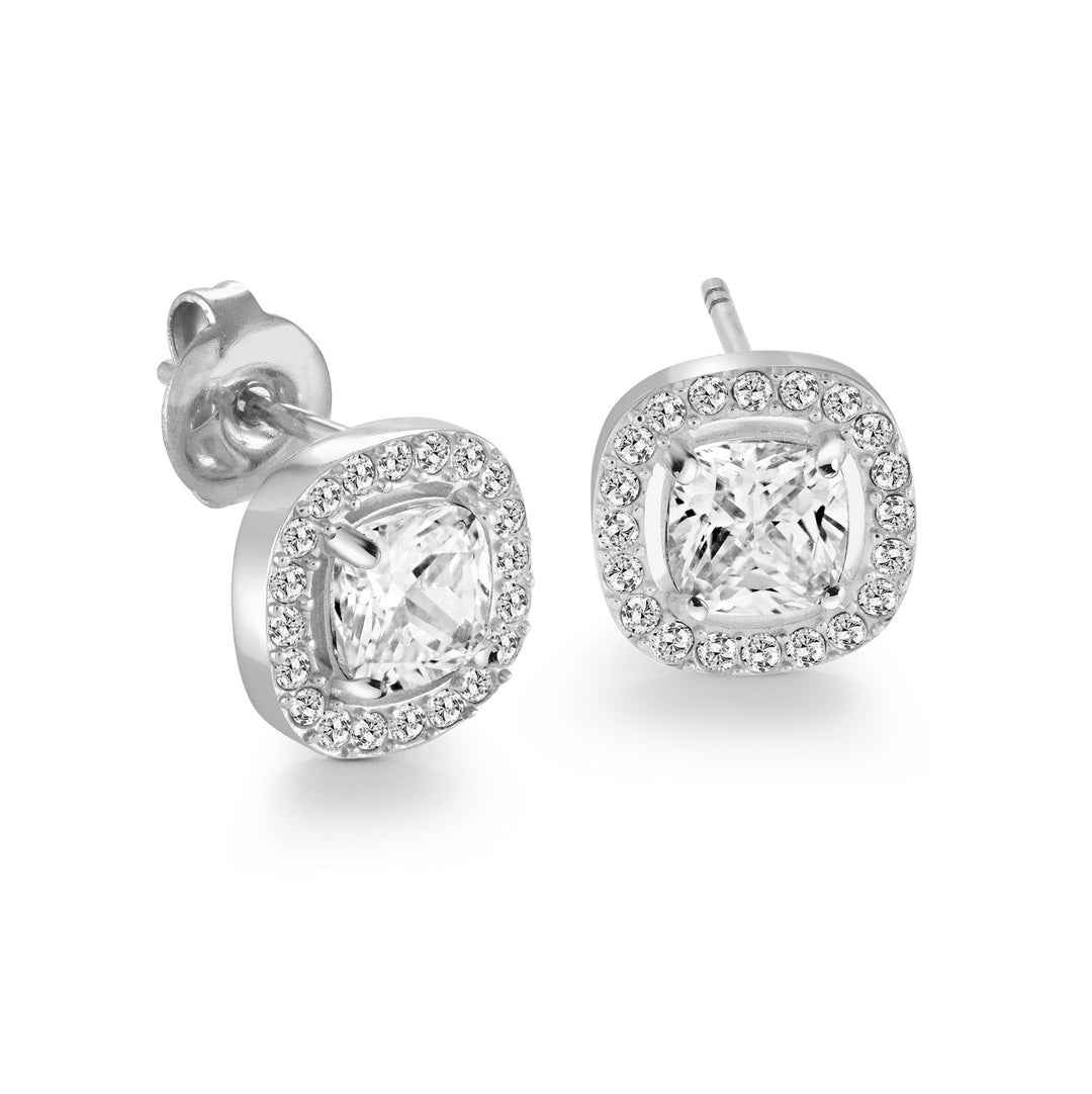 Veloria 9mm Square-Cz Halo Studs