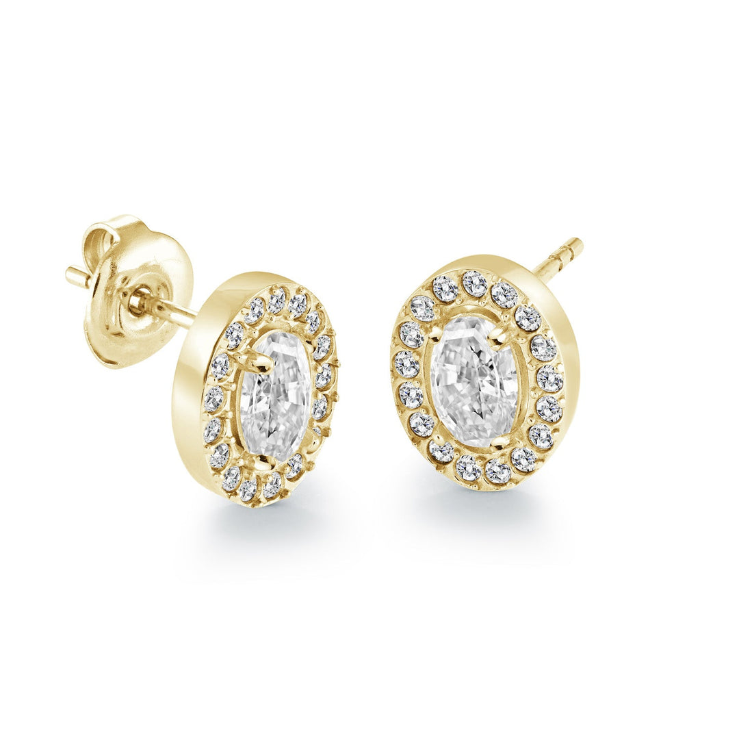 Veloria 7.5mm Oval-Cz Halo Studs
