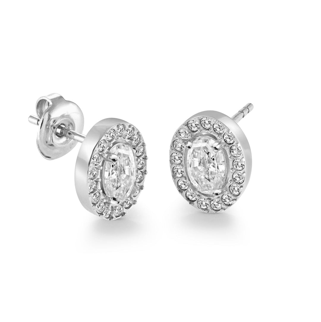Veloria 7.5mm Oval-Cz Halo Studs