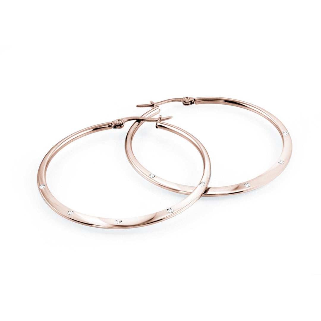 Italgem Steel Classic Gem Hoops 40mm