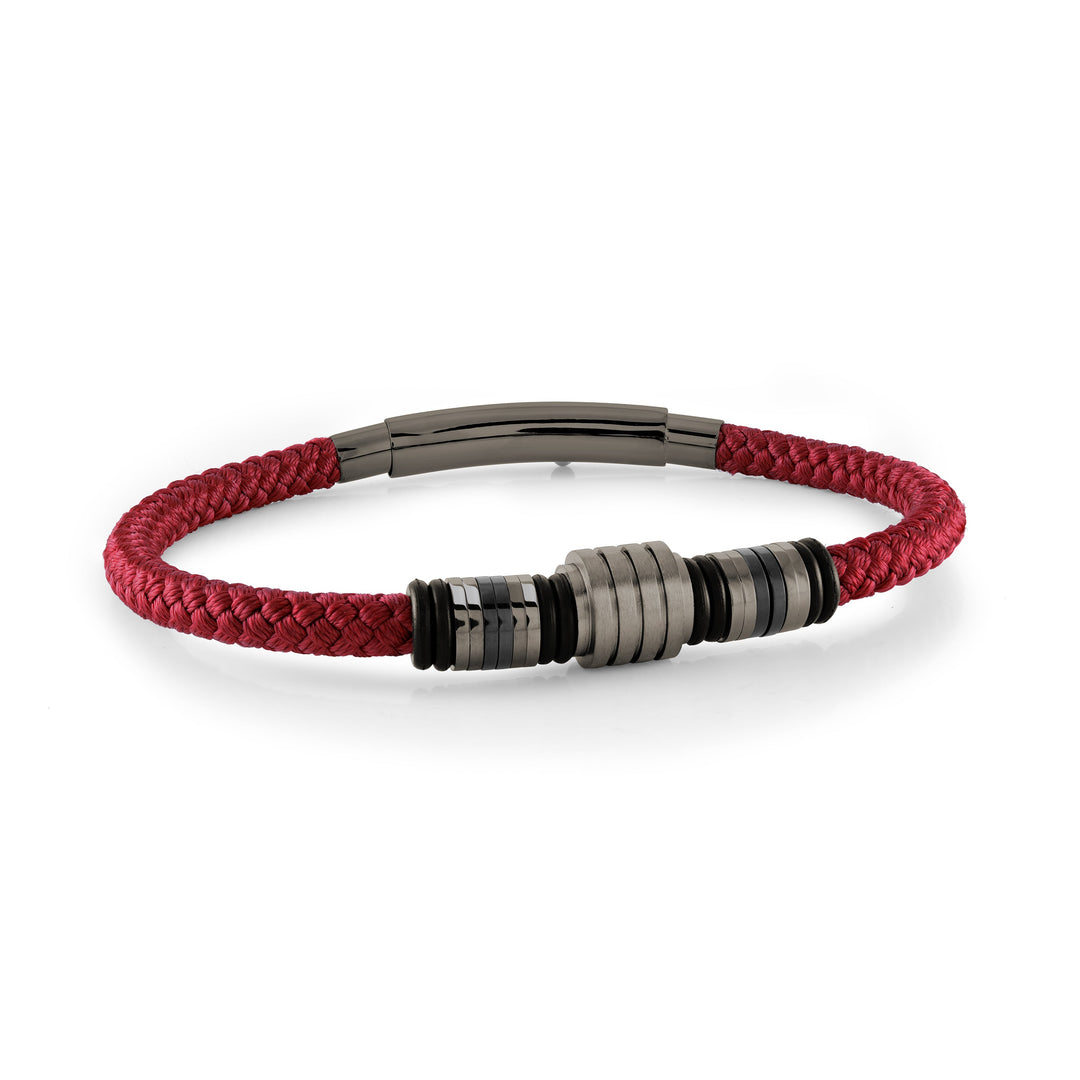Italgem Steel Nylon Center Polished Bracelet