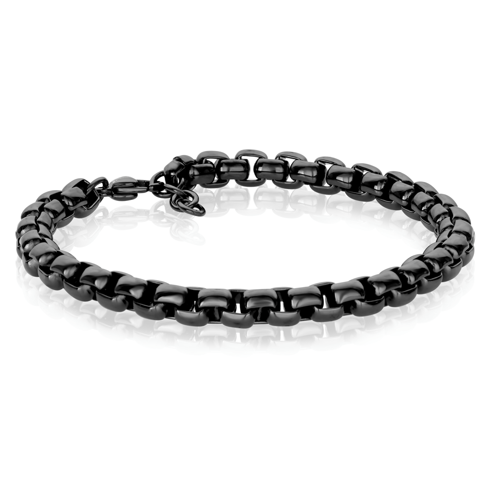 Italgem Steel Round Box Link Bracelet 4.5mm