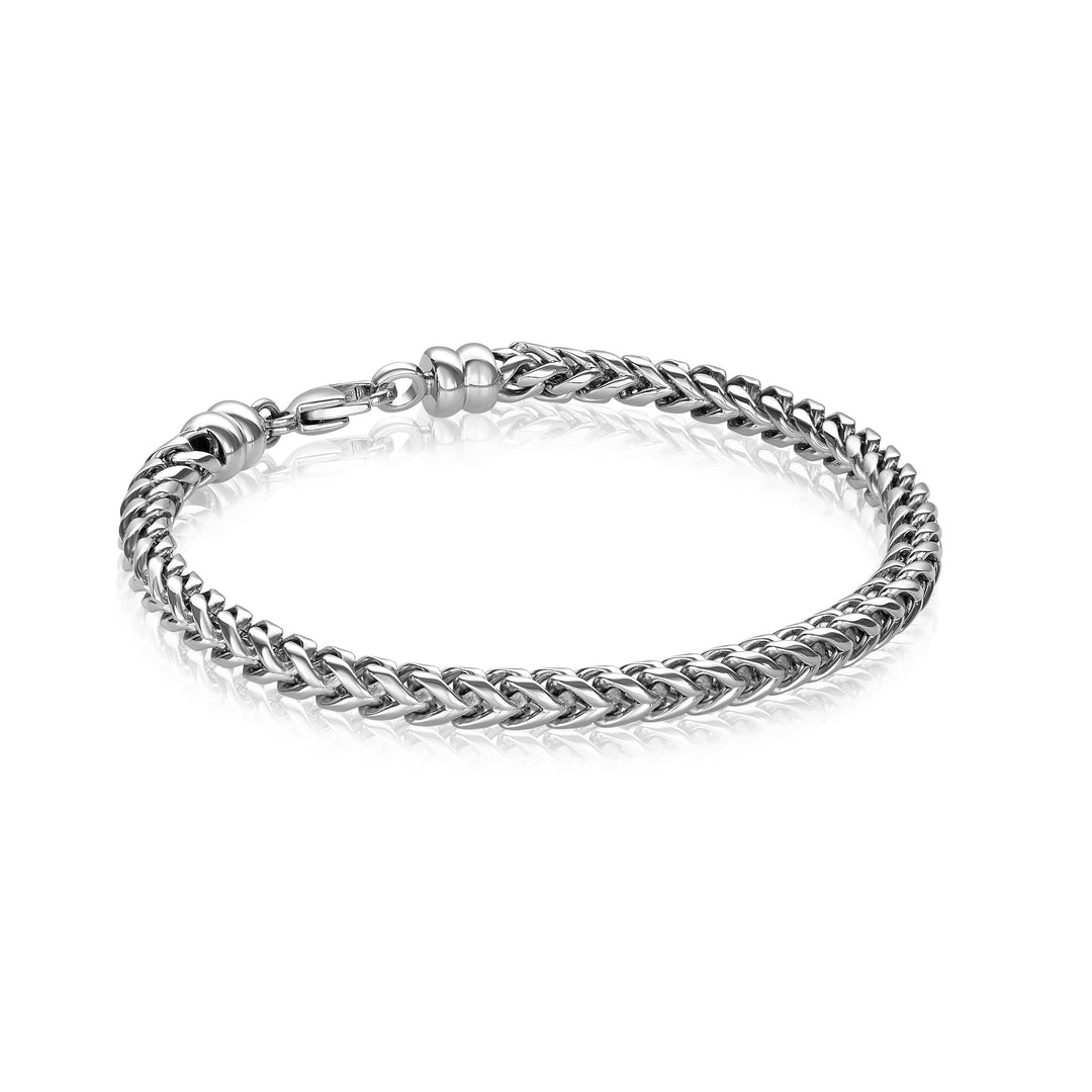 Italgem Steel 7.5" Round Franco Chain Bracelet.