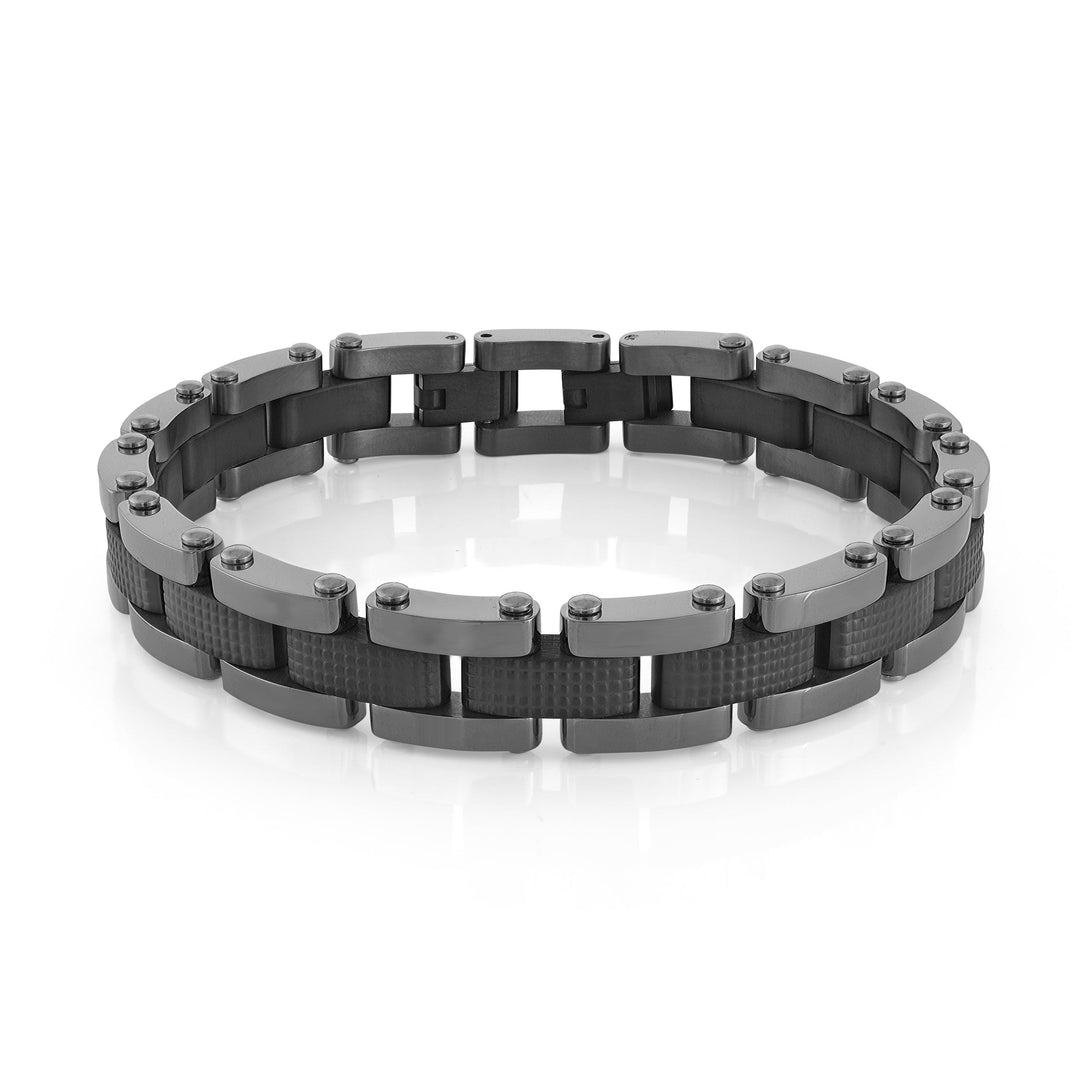 Italgem Steel Textured Steel Bracelet