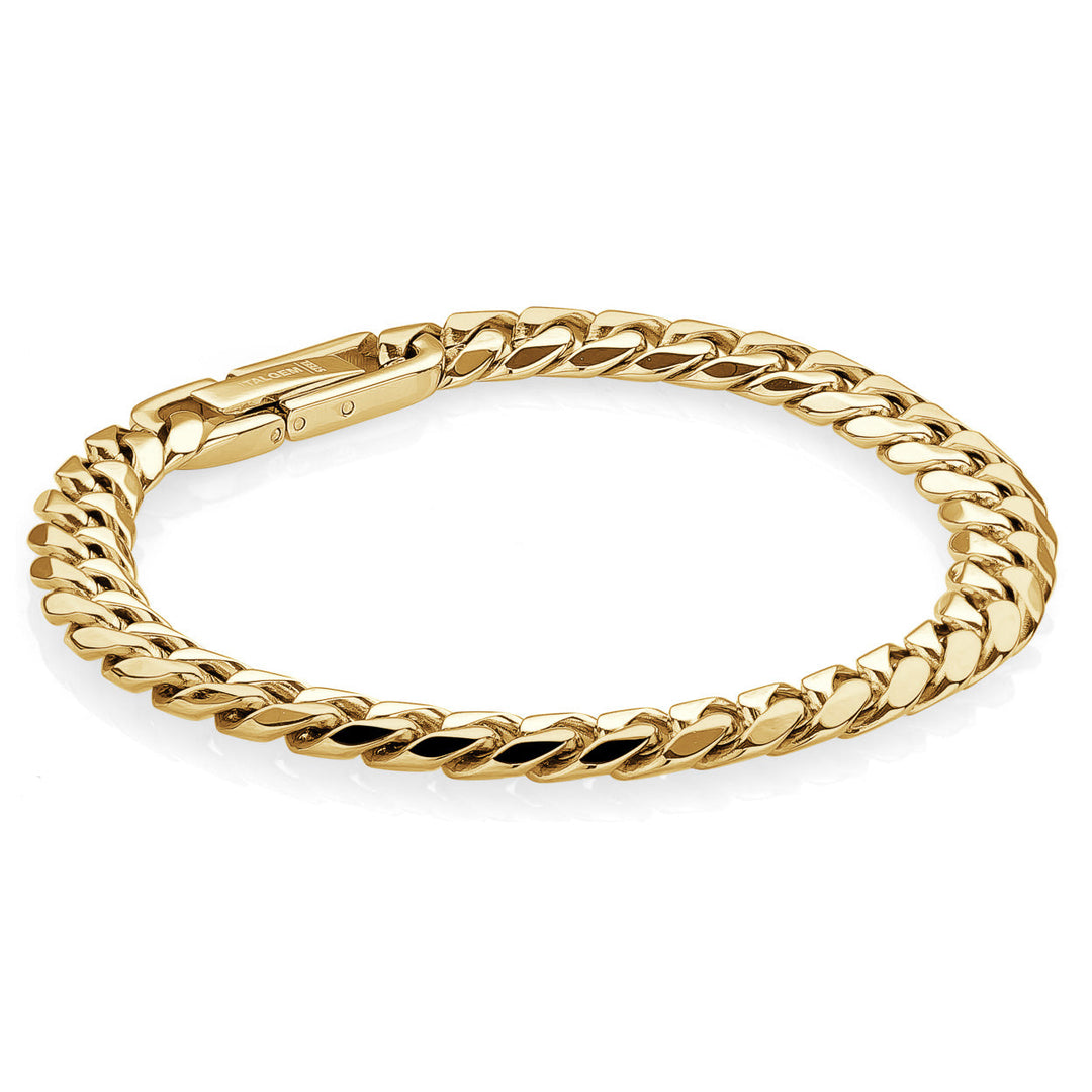 Italgem Steel Gold IP Plated 8" 7.7mm Curb Link Chain.