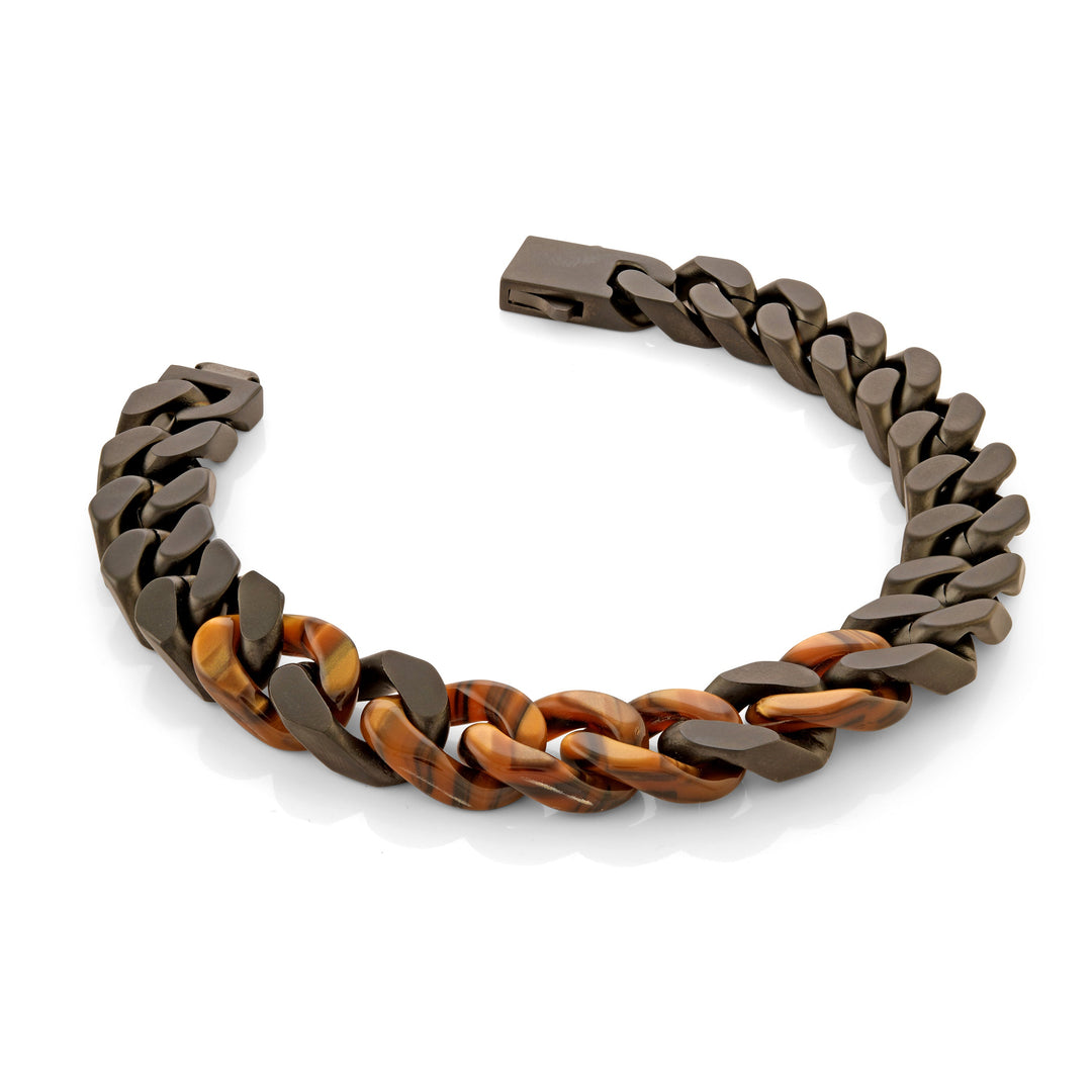 Italgem Steel Ion Plated 8.5" 10MM Stainless Steel &amp; Tiger&