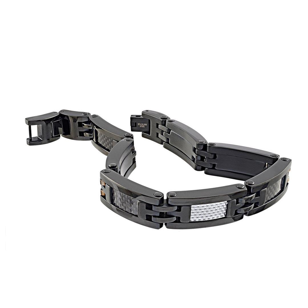 Italgem Steel Hybrid Stainless Steel &amp; Carbon Fibre Bracelet