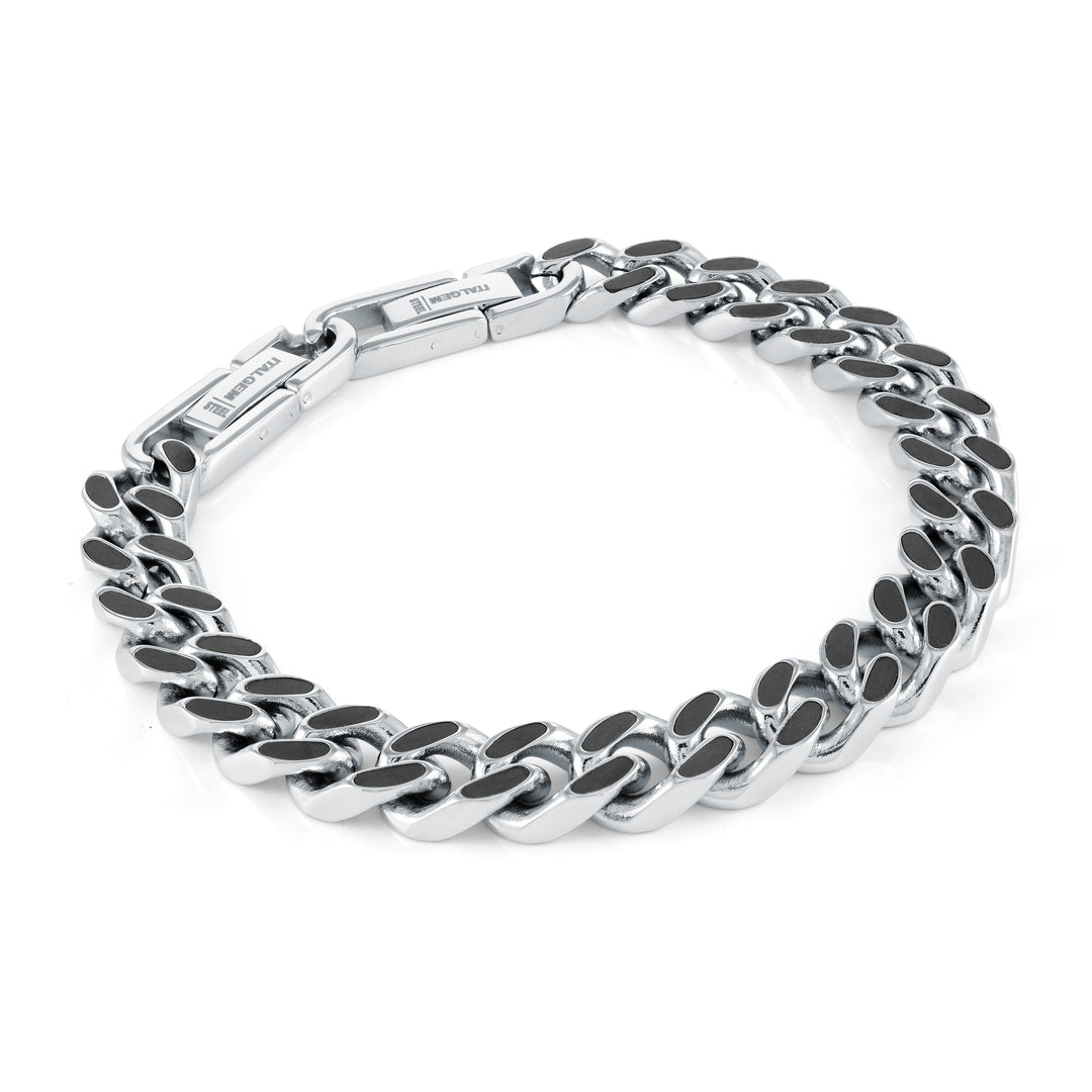 Italgem Steel Curb Bracelet With Carbon Fibre 9.4mm