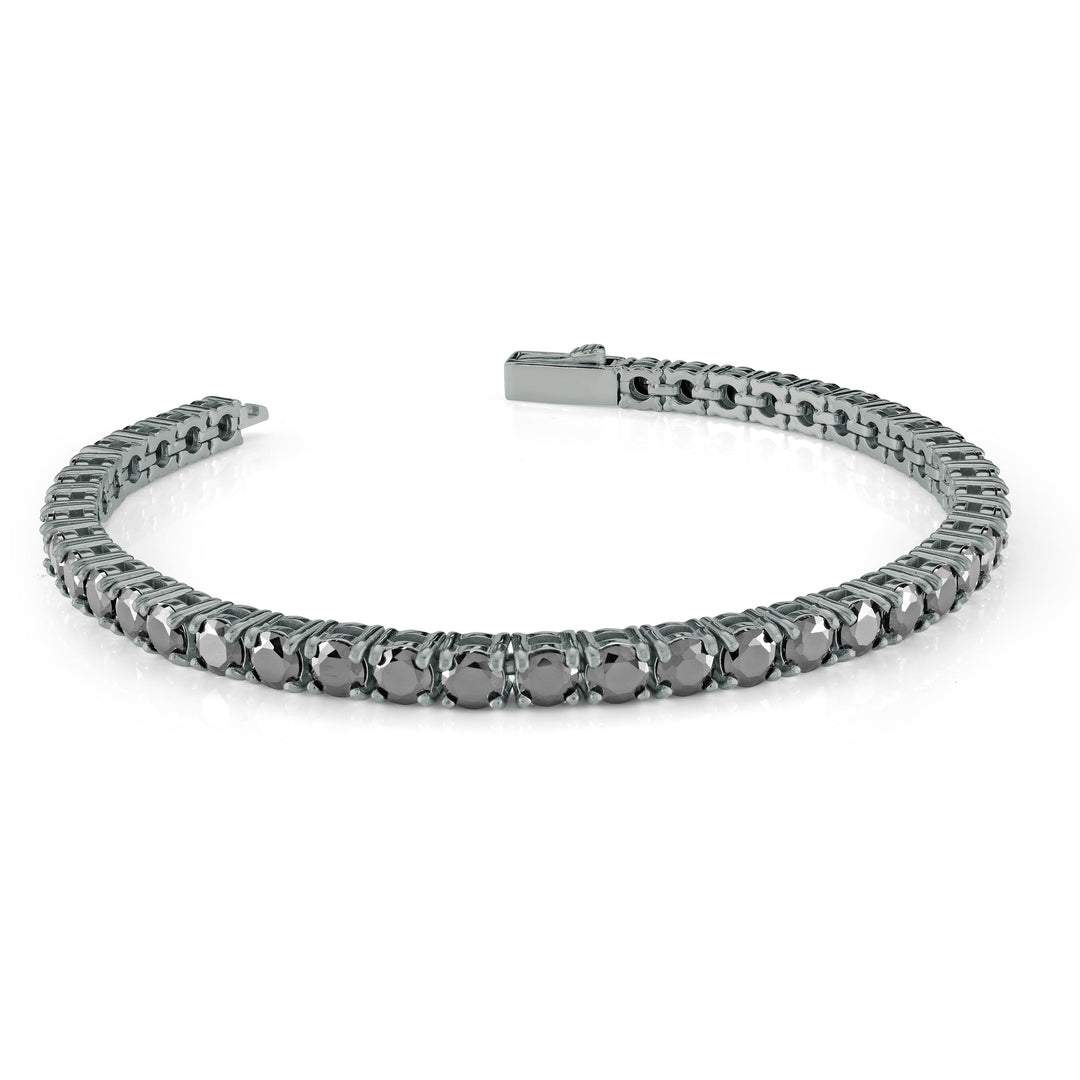 Italgem Steel Black IP Plated 8" Black C.z Tennis Bracelet.