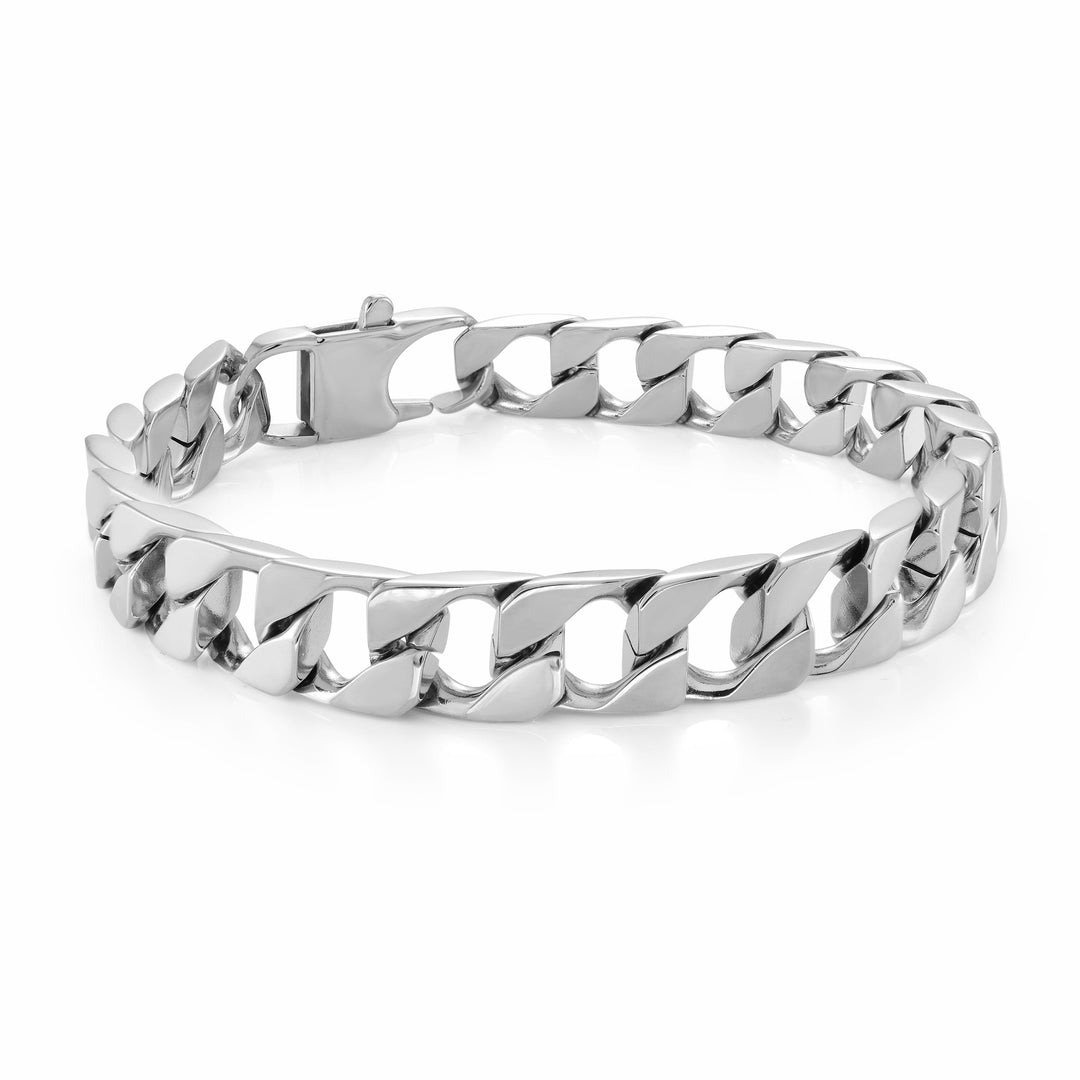 Italgem Steel 9.4mm Flat Curb Bracelet