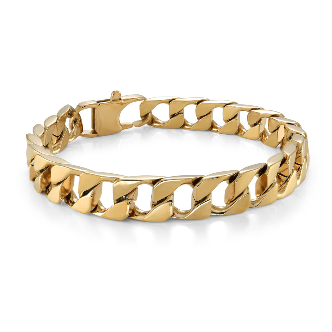 Italgem Steel 9.4mm Flat Curb Bracelet