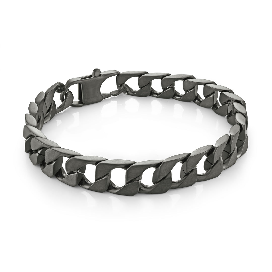 Italgem Steel 9.4mm Flat Curb Bracelet