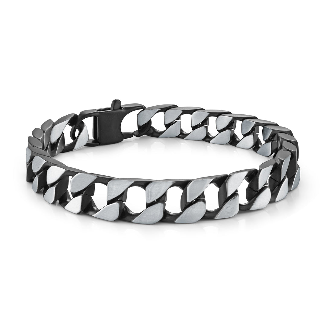 Italgem Steel 9.4mm Flat Curb Bracelet