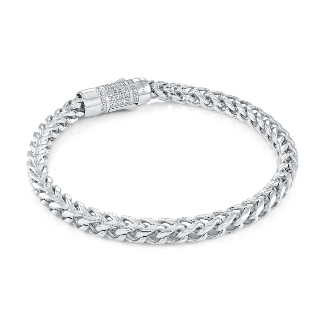 Italgem Steel 6mm Franco Studded Bracelet