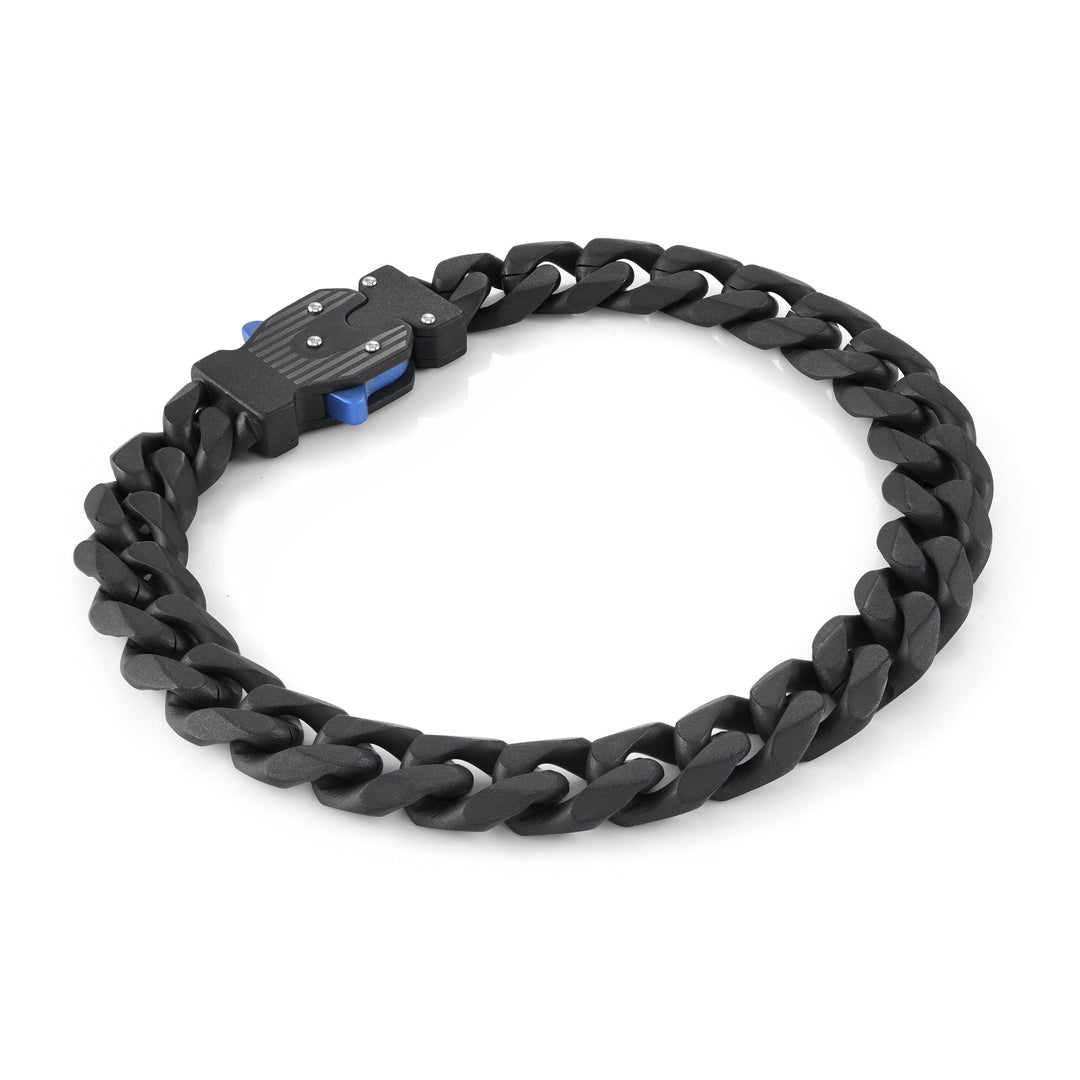 Italgem Steel 10mm Task-Force-Clasp Curb Bracelet
