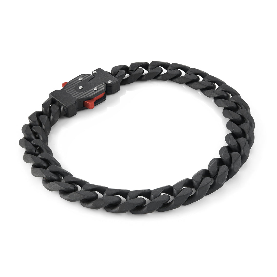 Italgem Steel 10mm Task-Force-Clasp Curb Bracelet