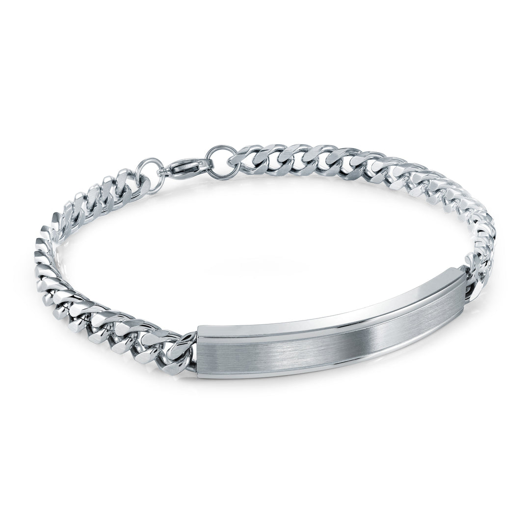 Italgem Steel 6mm Id-Plate Curb Bracelet
