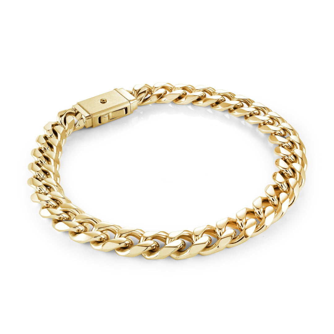Italgem Steel 8mm Classic Curb Box Clasp Bracelet