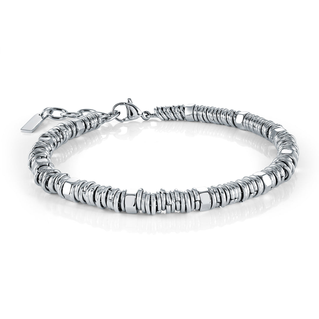 Italgem Steel 5mm Ring Beads Steel Bracelet