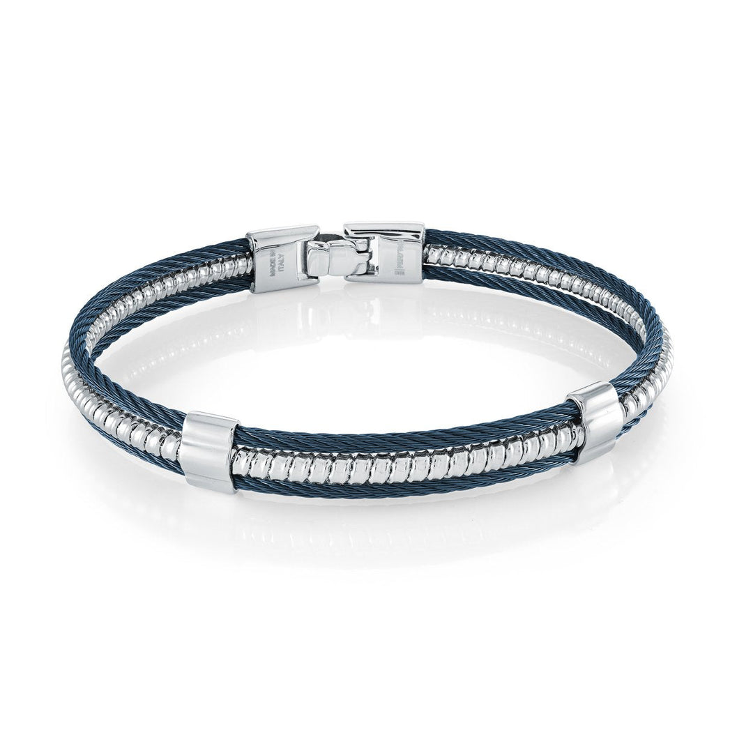 Italgem Steel 3 Row Coil Cable Bangle