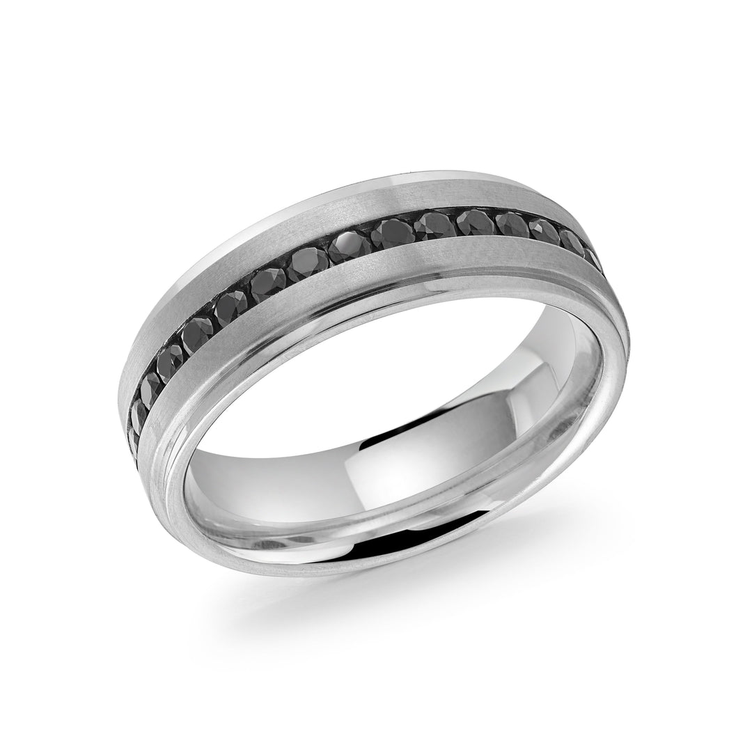Italgem Steel Gem Lined Ring 7mm