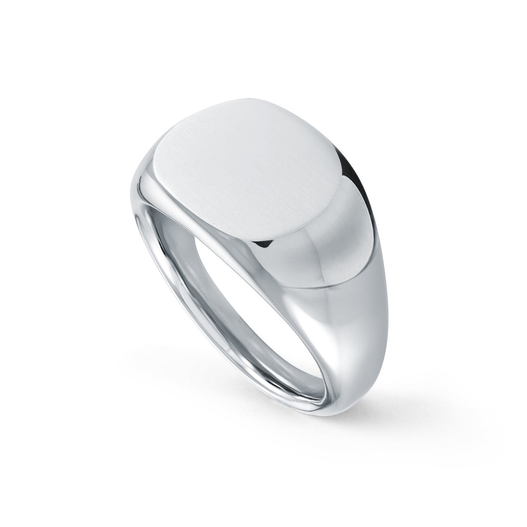 Italgem Steel Round Steel Signet Ring