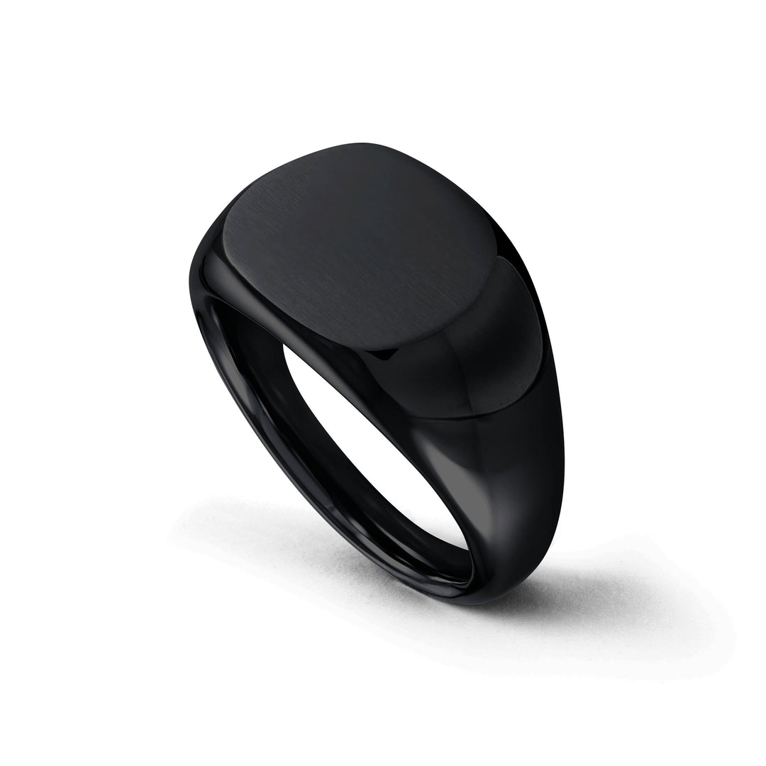 Italgem Steel Round Steel Signet Ring