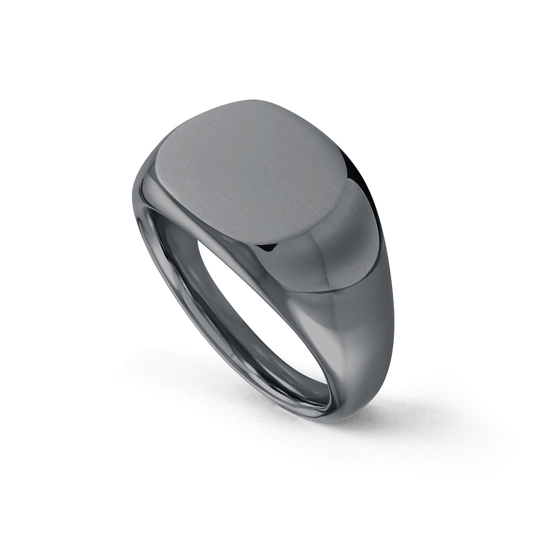 Italgem Steel Round Steel Signet Ring