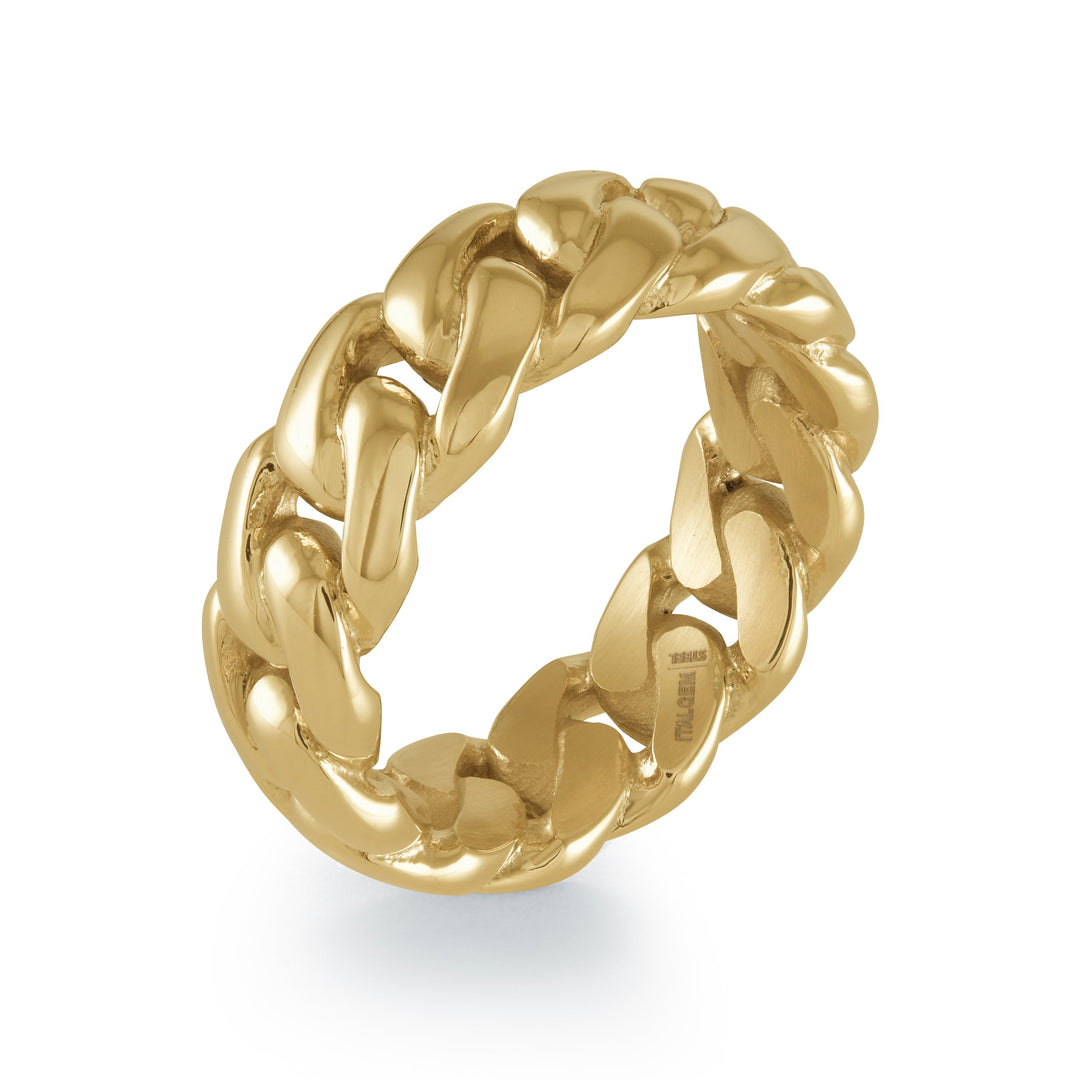 Italgem Steel Cuban Ring 8mm