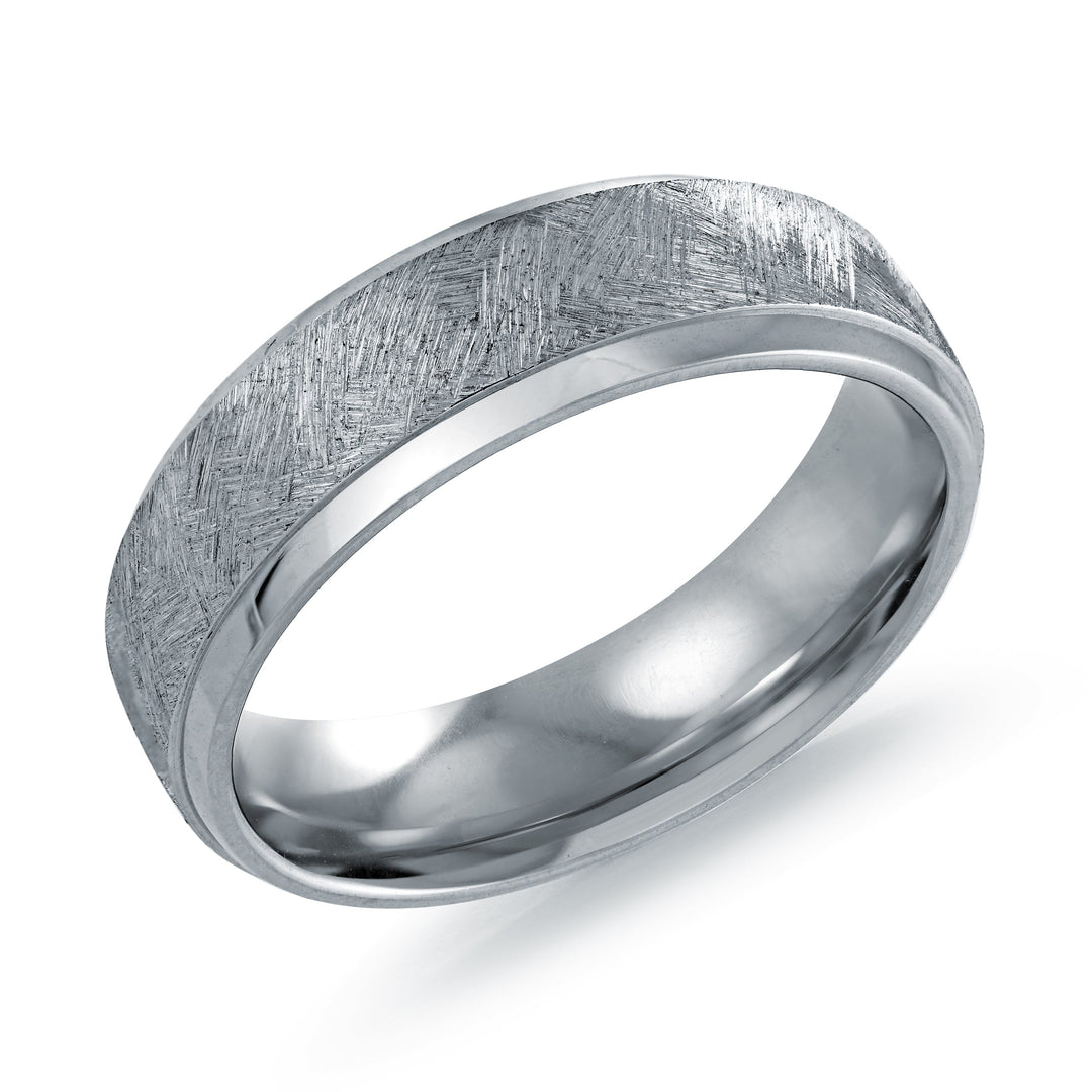 Italgem Steel 6mm Artisan Textured Steel Ring