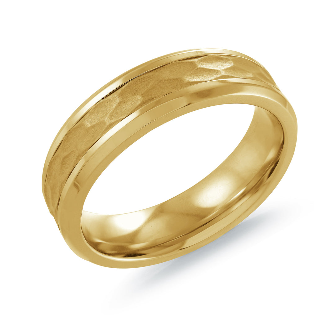 Italgem Steel 6mm Hammered Centre Steel Ring