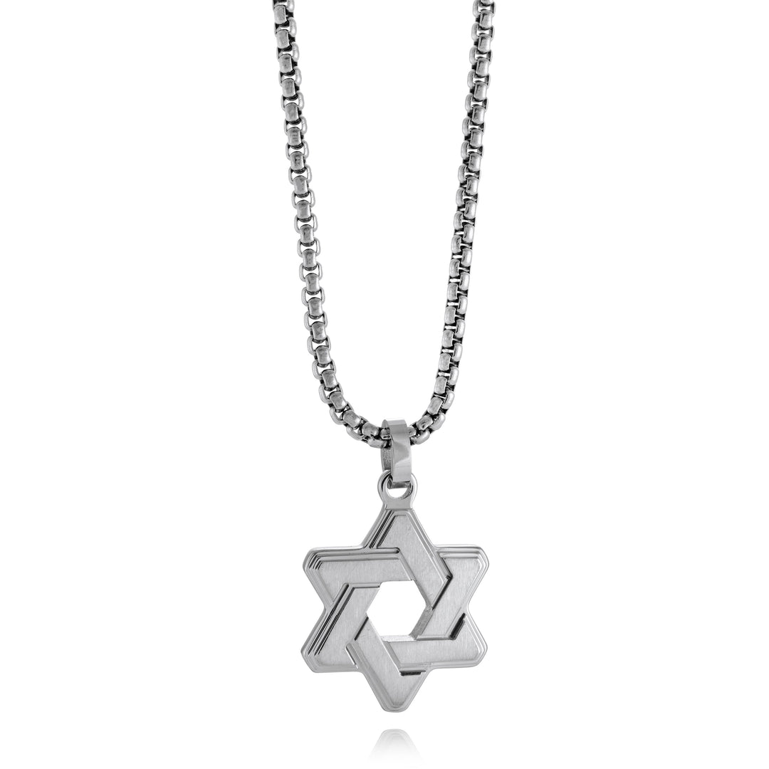 Italgem Steel Brushed Star Of David Pendant