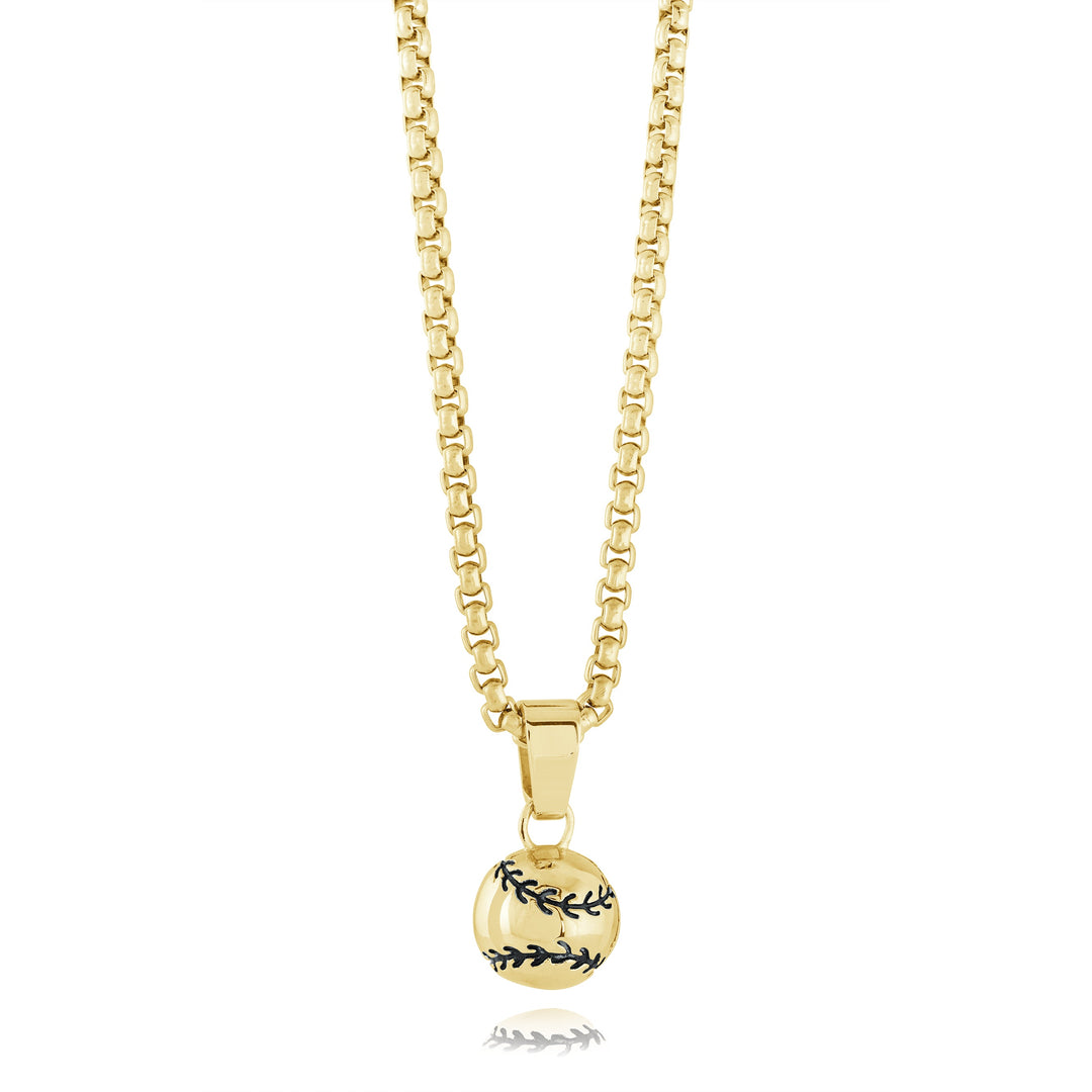 Italgem Steel Gold IP 22"  Baseball Performance Pendant