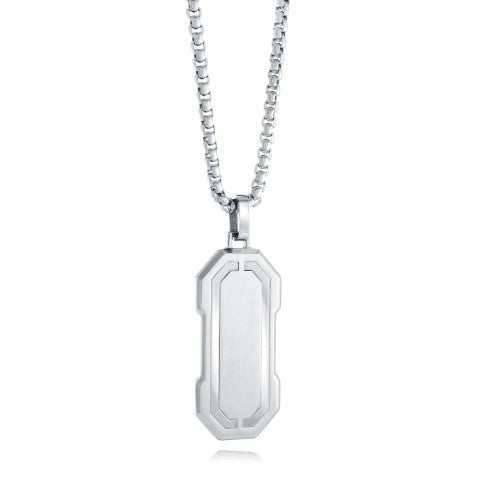 Italgem Steel Futuristic Dog Tag Pendant