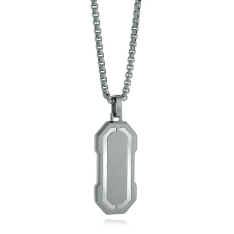 Italgem Steel Futuristic Dog Tag Pendant