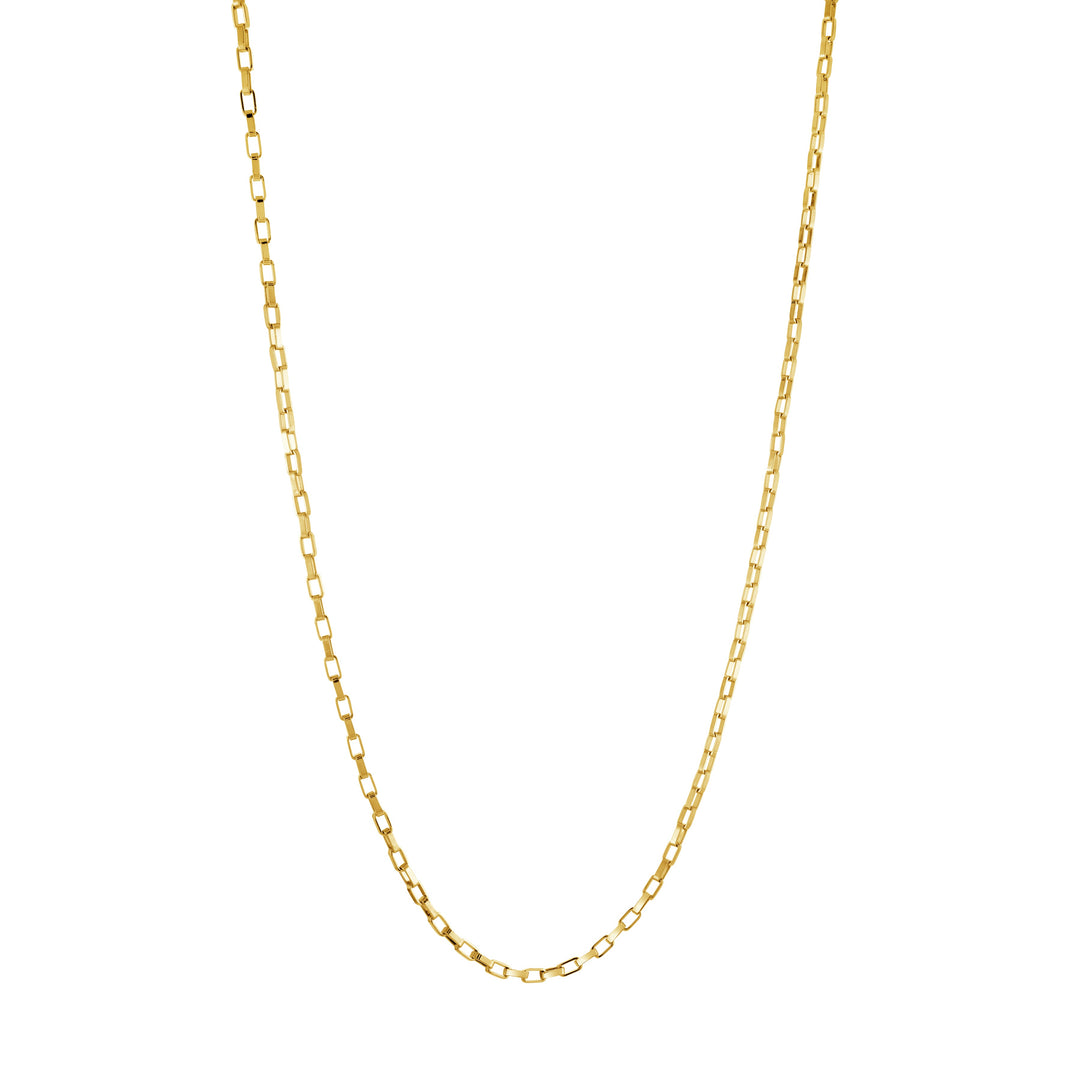 Veloria 2mm Rectangle Box Link Chain Necklace