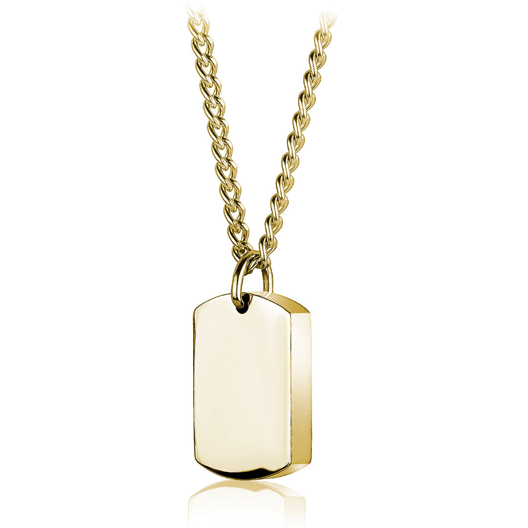 Italgem Steel Polished Brushed Dogtag Urn Pendant