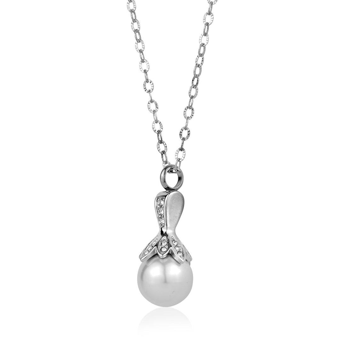 Veloria Cz Pearl Pendant Urn Necklace
