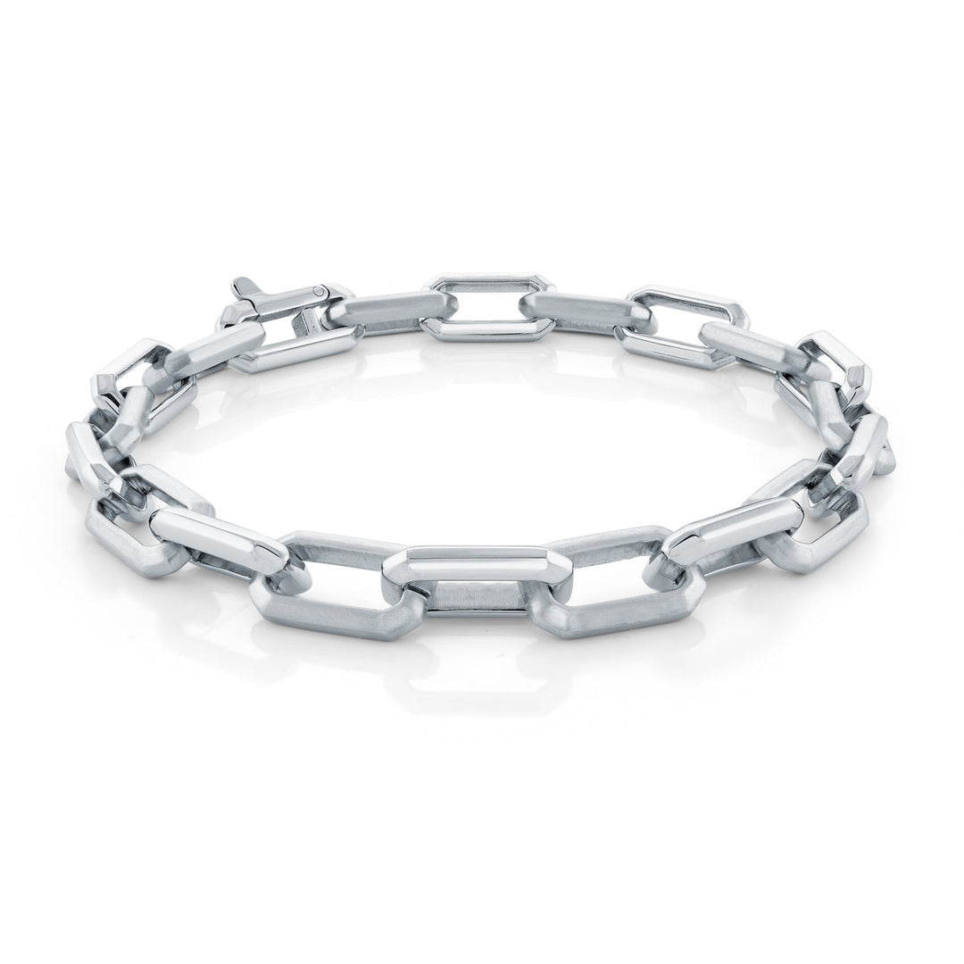 Italgem Steel Rectangular Link Bracelet 6.5m