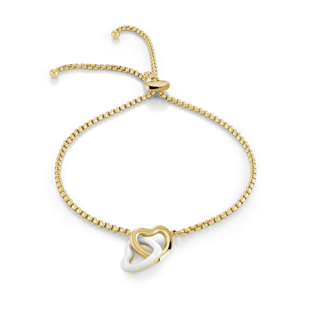 Veloria Enamel Double Heart Bracelet