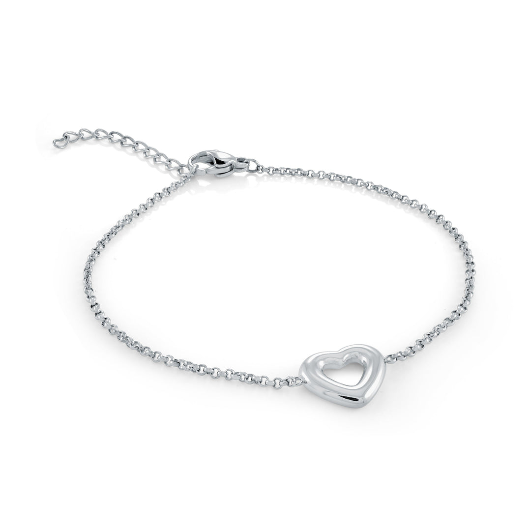 Veloria Puffed Heart Adjustable Bracelet