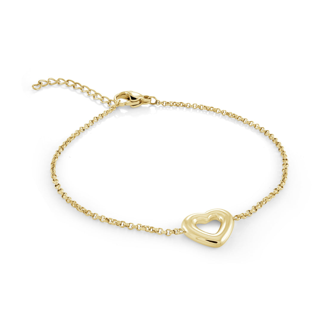 Veloria Puffed Heart Adjustable Bracelet