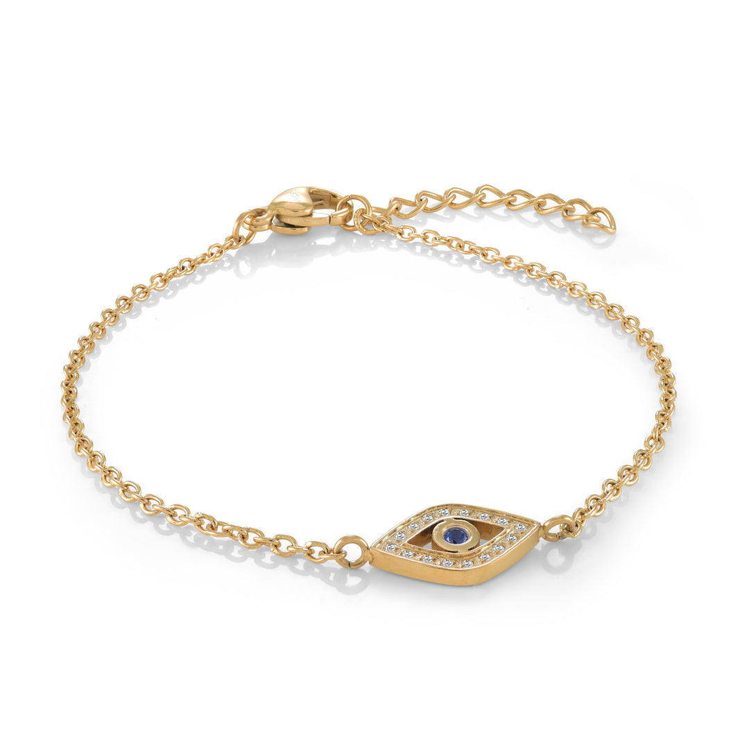 Veloria Evil Eye Blue Cz Adjustable Bracelet