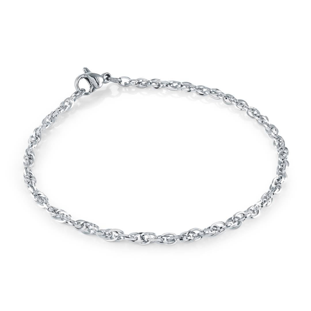 Veloria Stainless Steel 2.2mm Olympic Link 7.25" Bracelet